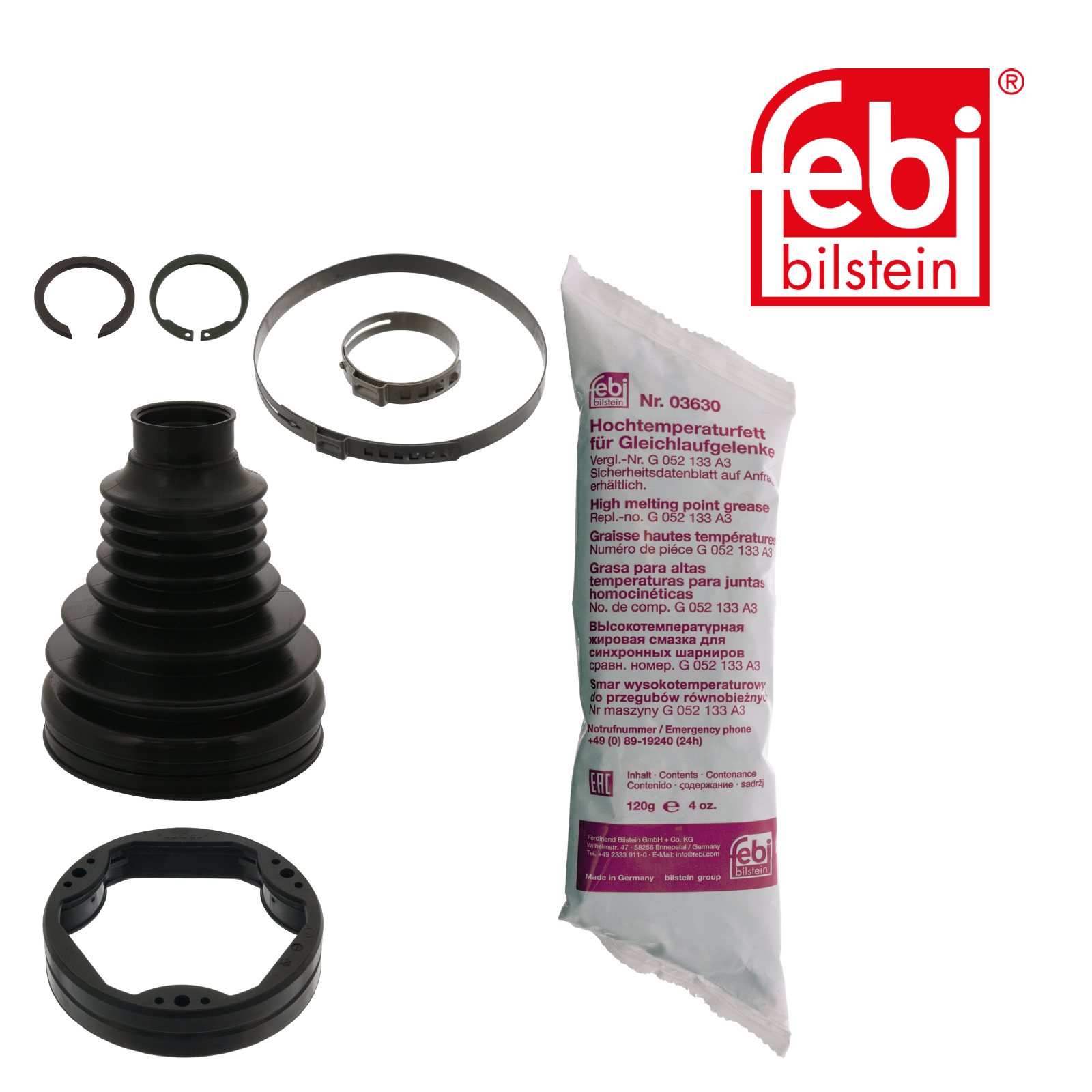 Febi Drive Shaft Bellow Kit transmission sided Thermoplast 44151