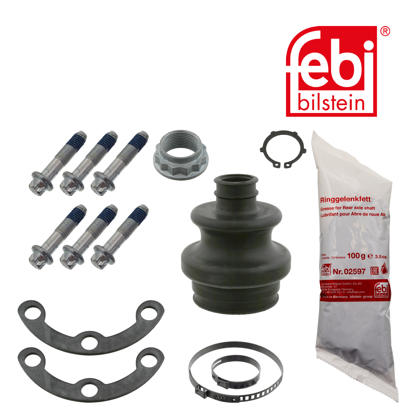 Febi Drive Shaft Bellow Kit transmission sided Rubber 24828