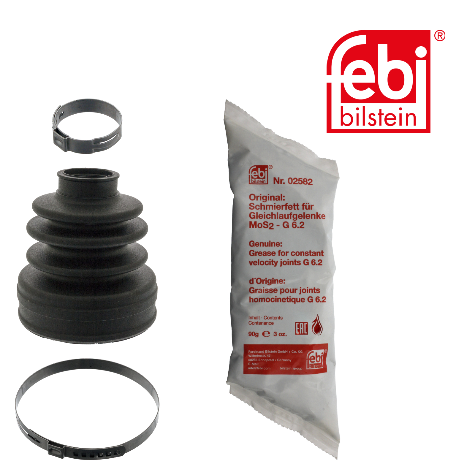 Febi Drive Shaft Bellow Kit Front Rubber 100303