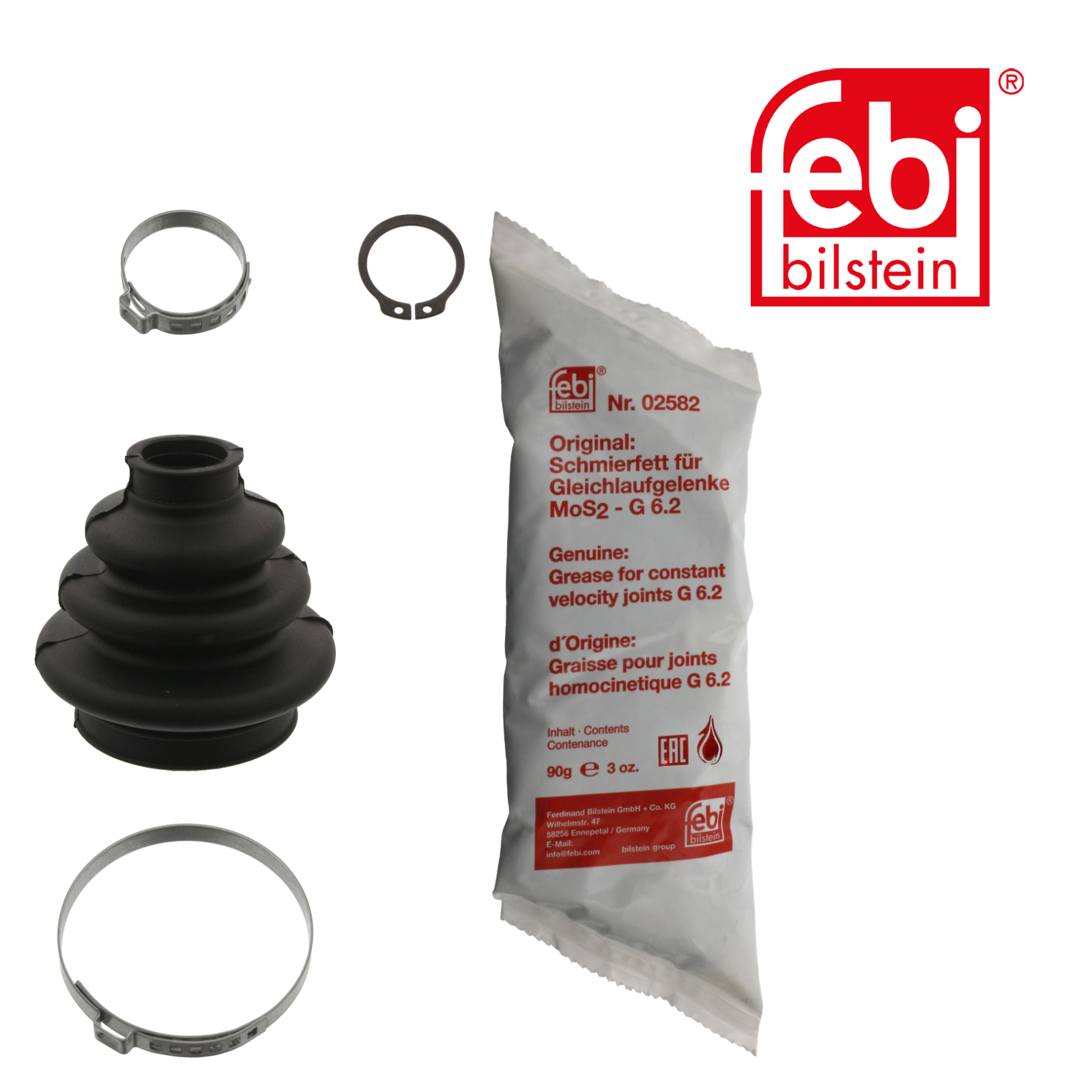 Febi Drive Shaft Bellow Kit Rear Rubber 36554
