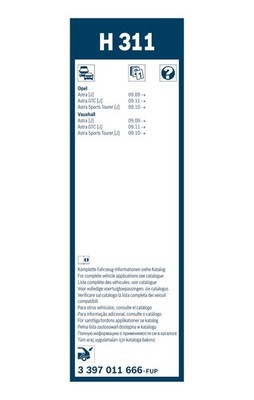 Bosch Conventional Wiper Blade 300mm — H311 fits Kg Mobility Korando 2023 on 1.5