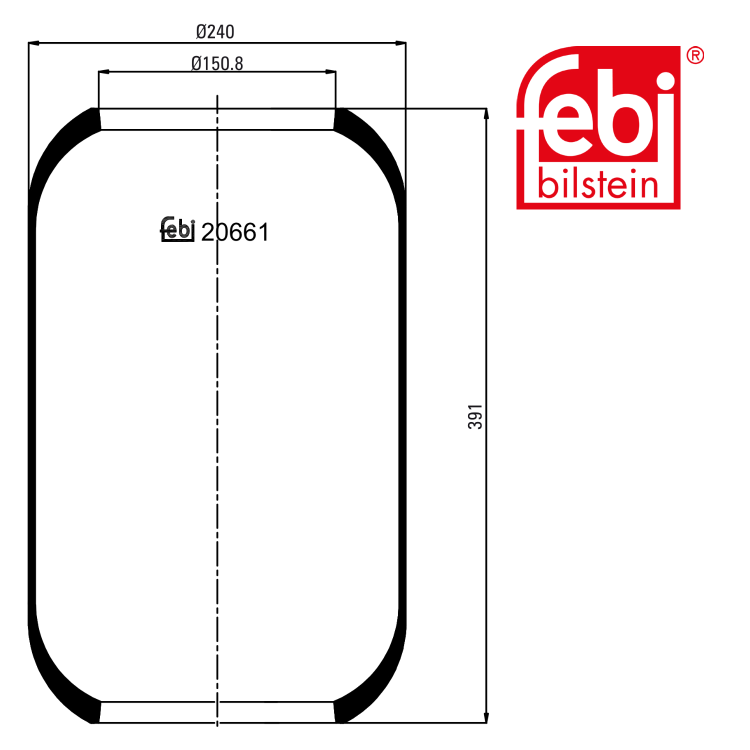 Febi Air Suspension Bellow 243mm 20661