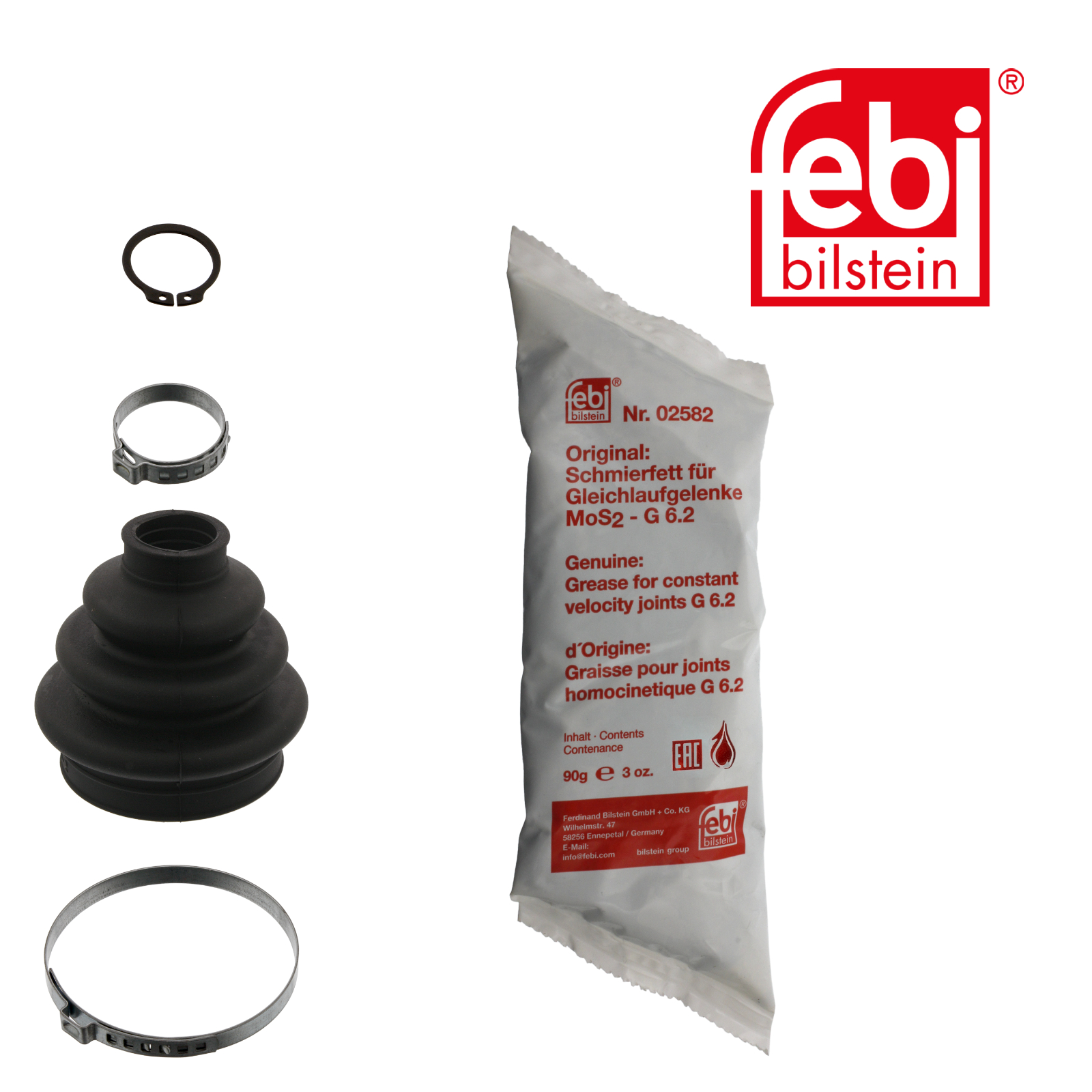 Febi Drive Shaft Bellow Kit Rear Rubber 36559
