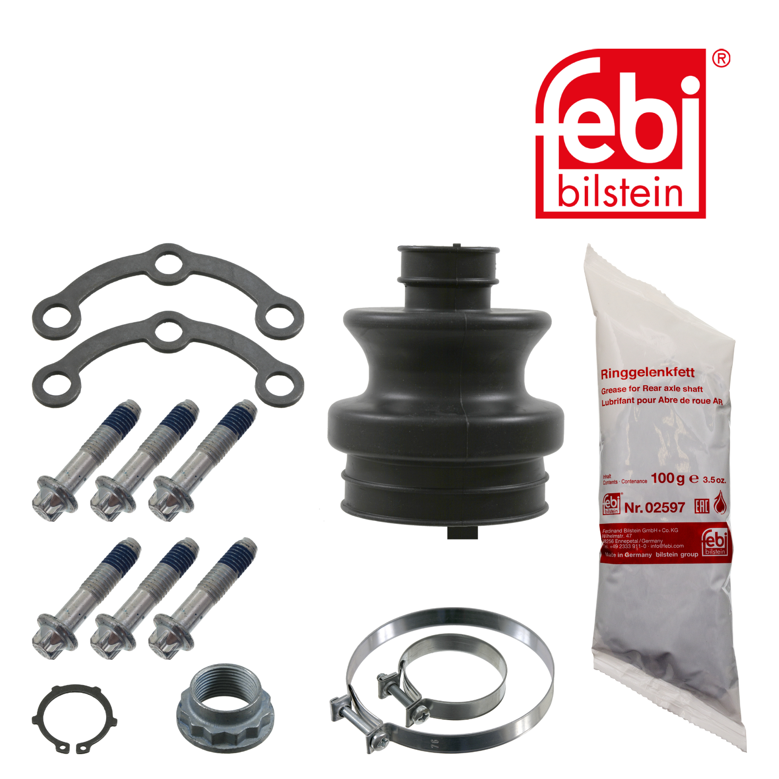 Febi Drive Shaft Bellow Kit transmission sided Rubber 08481