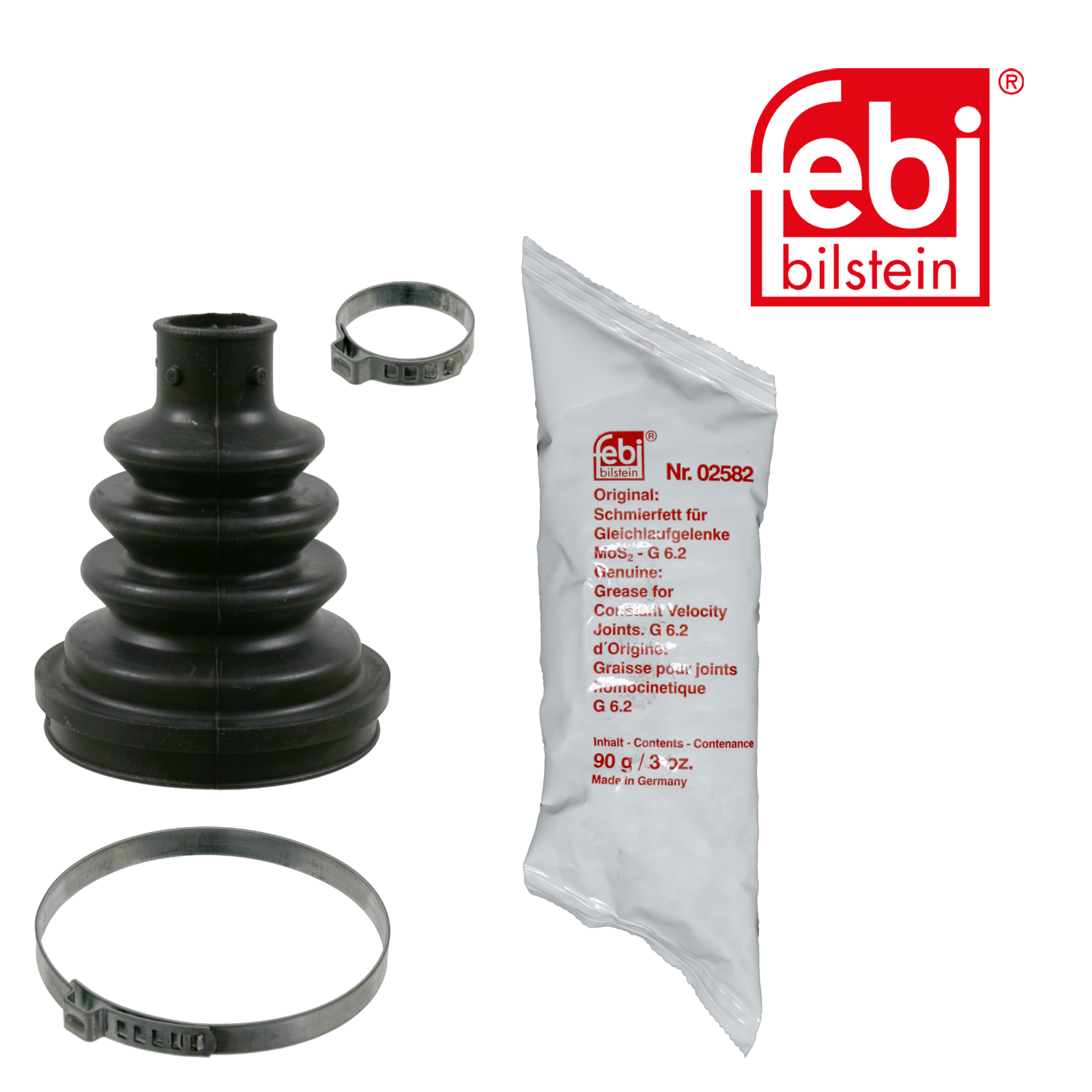 Febi Drive Shaft Bellow Kit transmission sided Rubber 02720